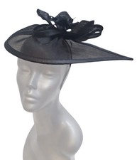 Women's Easter Mothers Day weddings Derby Sinamay Hat Fascinator Black