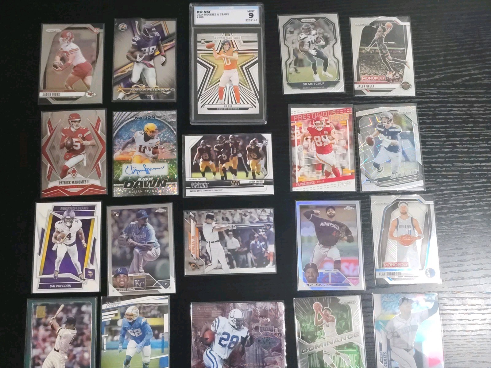 Huge Multi Sports Card Lot Graded Slab Bo Nix, Auto /15 SP,RCs,Parallels,Inserts