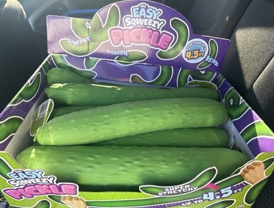 VIRAL Squishy Pickle JUMBO  16  ORB Easy Sqweezy Giant Stretchy Pickle FREE SHIP