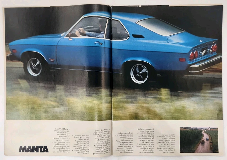 1974 Opel Sedan Wagon Manta Luxus Rallye Ten Page Buyers Guide Original Print Ad - Image 4 of 4