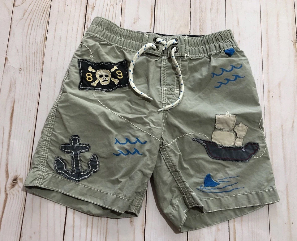 Baby Gap Pirate Treasure Swim Trunks Shorts Midland Grey Toddler Boys Sz 2 Years - Image 4 of 4