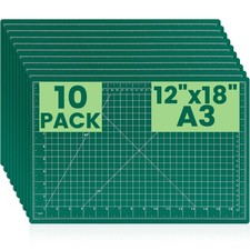 12"x18" Double-Sided Self-Healing Cutting Mats - 10 Pack for Crafts, Sewing, Qui