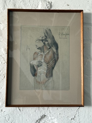 Early C20th Anatomical Anatomy Drawing Pencil & Watercolour Painting Antique - Picture 6 of 15
