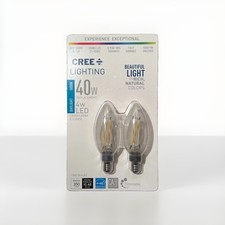 Cree 4w Led Candelabra Bulb 2-pack Dimmable 40w Replacement 5000k Daylight E12