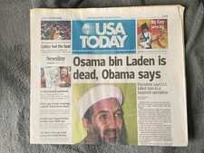 Newspaper USA Today & Star Ledger May 2, 2011 "Osama bin Laden is dead"