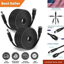Professional 33ft Power Cord Extension for Security Cameras - 5.5mm x 2.1mm