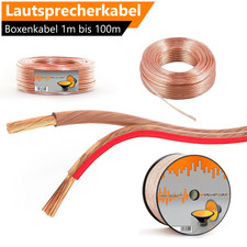 1m - 100m Lautsprecherkabel Boxenkabel Boxen Lautsprecher Hifi Auto Audio Kabel 