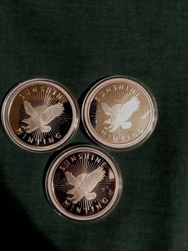 3-Sunshine Silver Eagle Rounds .999 Fine Silver (1 Troy oz. Each)