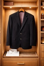 Hugo Boss Mens Black Wool Two-Button Blazer Pasolini Style 44R USA GUC
