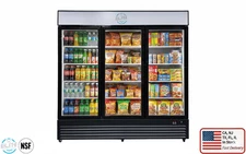NEW 78" Commercial 3 Glass Door Merchandiser Refrigerator Display Cooler 61 Cu