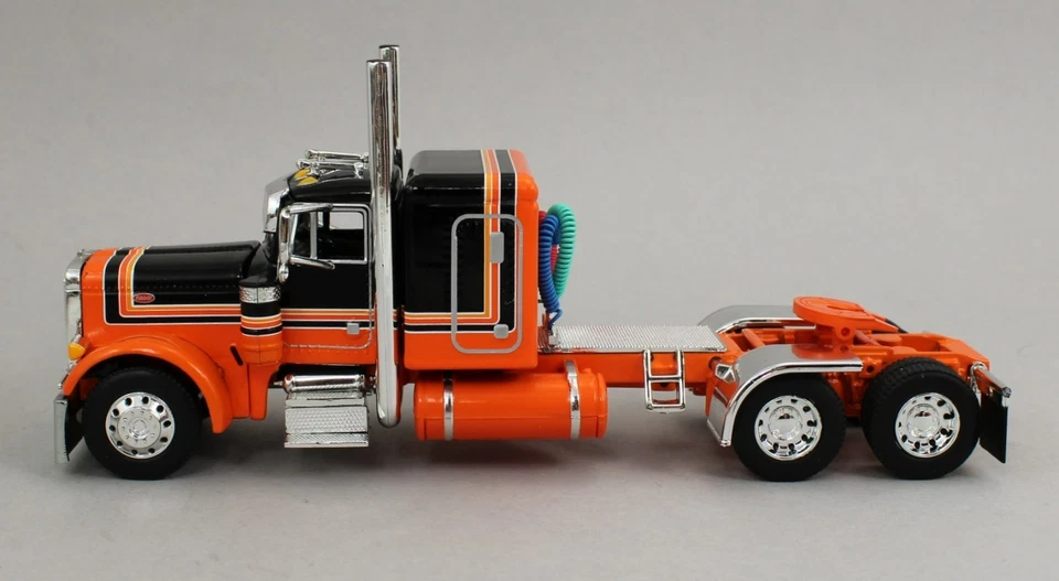 DCP 1:64 *BLACK & ORANGE* Peterbilt 379 48" Flattop Semi Truck *NIB* - Image 2 of 3