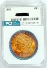 1882-P Better Date Gem BU +++ Morgan Dollar Beautiful  Rainbow Color Toned