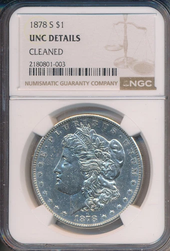 1878-S MORGAN SILVER DOLLAR **NGC CERTIFIED UNC DETAILS**