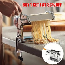 Manual Stainless Steel Pasta Maker Machine Adjustable Noodle Rollers &Cutter UK