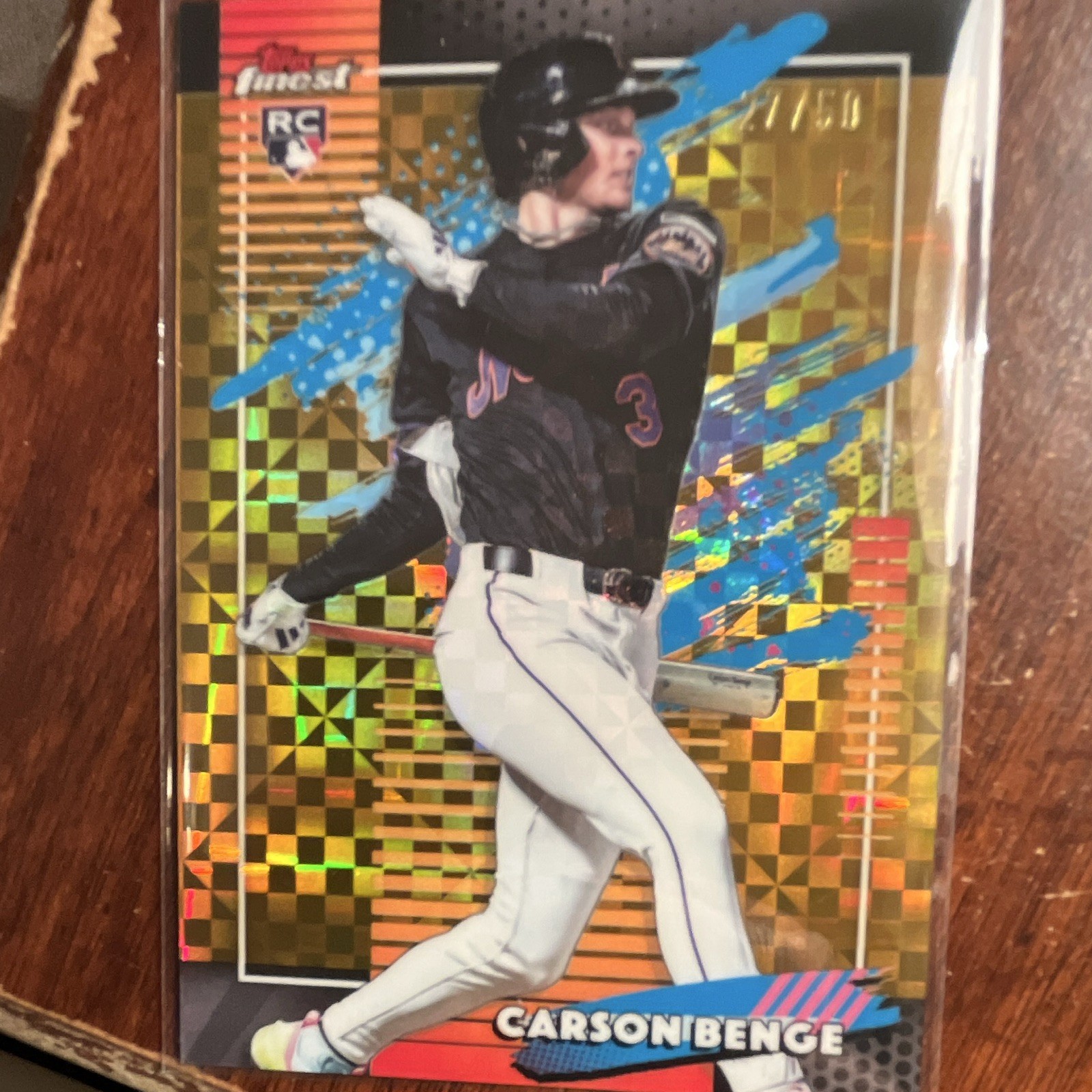 Carson Benge 2026 Topps Finest #116 Uncommon RC Mets Gold /50