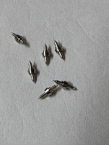 HAMILTON 18 SIZE POCKETWATCH #127 BALANCE STAFFS (6)  NOS PIVOT 10    --BB-2097