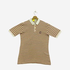 Vintage 90s Fila Polo Shirt Multicolor Stripe Collared Single Stitch Tee Size S