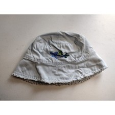 Vintage Yamaha Womens Light Blue Cotton Floral Embroidered Bucket Hat