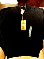 Dockers Men's L Quarter Zip sweater Regular Fit Pullover, black , Size L
