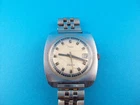 VINTAGE TIMEX CUSHION SHAPED ELECTRIC WATCH--71?--RUNNING--STAINLESS