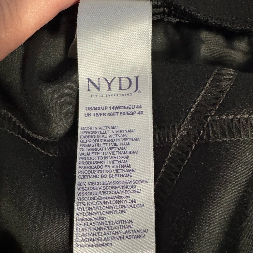 NYDJ black ponte knit leggings front slits - Image 4 of 4