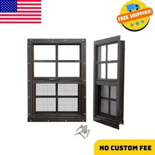 2 Pack Shed Windows with Black Frame, 12x 18 Flush Mount Small Window