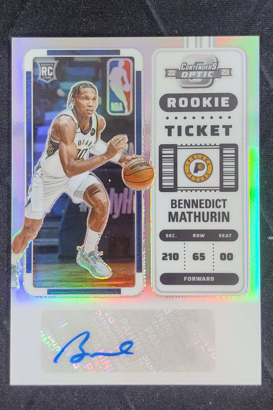 2022-23 Panini Contenders Optic Bennedict Mathurin Rookie Ticket RC Auto #128