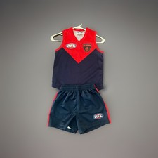 Melbourne Demons Official AFL Home Jersey Boys Kids Jersey Size 6 Shorts 4