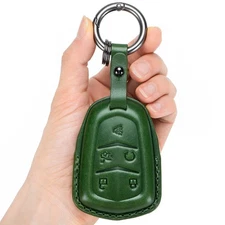 for Cadillac Key Fob Cover Genuine Leather with Keychain,Leather Key Case Pro...