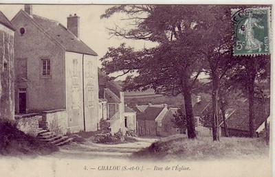 CPA 91 Hurepoix ESSONNE ca. Stempel CHALOU - MOULINEUX Rue de l'Eglise 1908