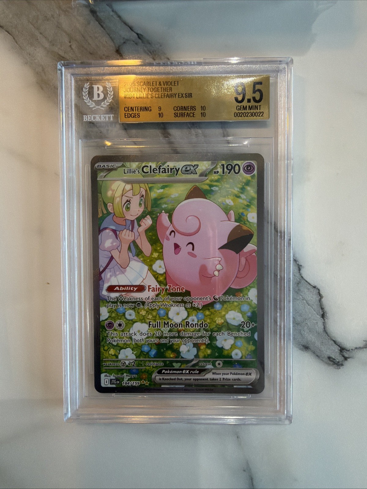 Lillie's Clefairy ex 184/159 SV09 SIR Journey Together BGS 9.5 Pokemon Card