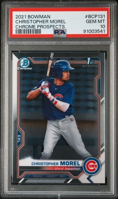 2021 Bowman Chrome CHRISTOPHER MOREL #BCP131 1ST RC PSA 10 GEM MINT Chicago Cubs