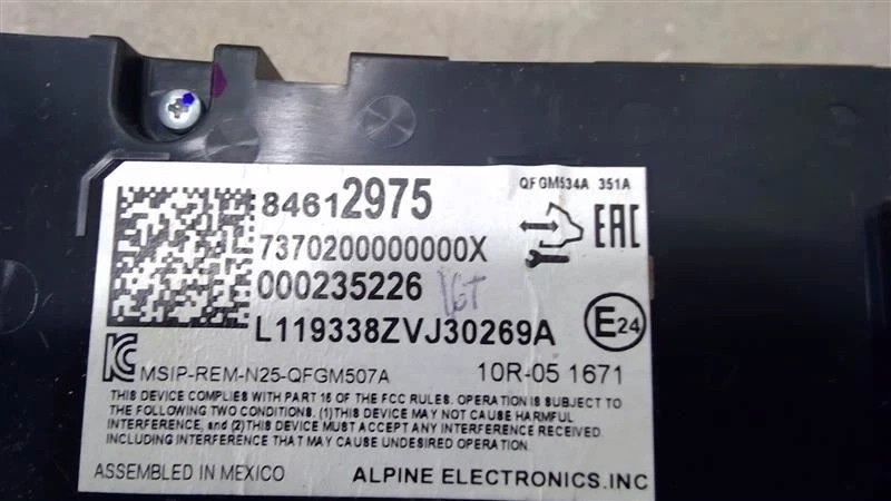 2017-2020 CHEVROLET EQUINOX CLIMAT CONTROL PANEL TEMPERATURE UNIT 84612975 - Image 4 of 4