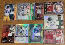 FOOTBALL LOT OF 70 CARDS w/ AUTO, JERSEY, PATCH, SERIAL #d, RC PRIZMS, SP /20