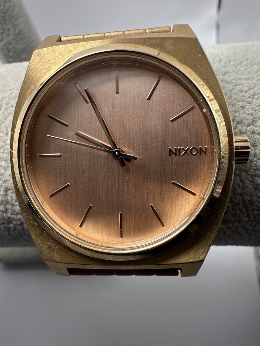 Nixon Minimal The Time Teller Rose Gold New Battery 37MM 8.5