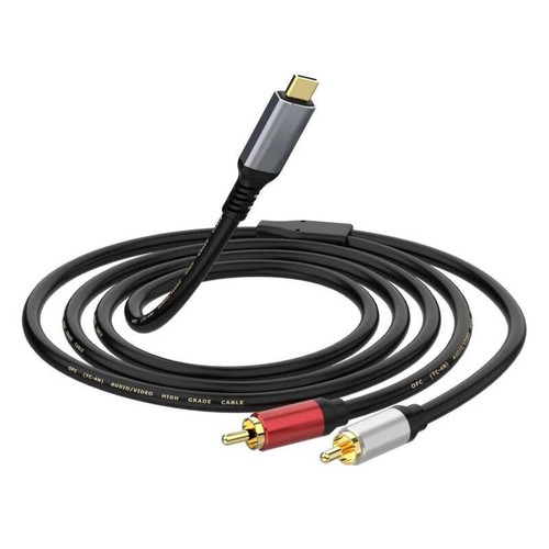 USB C auf 2 Cinch Audio Kabel, Typ C auf 2 Stecker Cinch Klinke Audio Stereo Y Splitter 3m - Bild 2 von 11