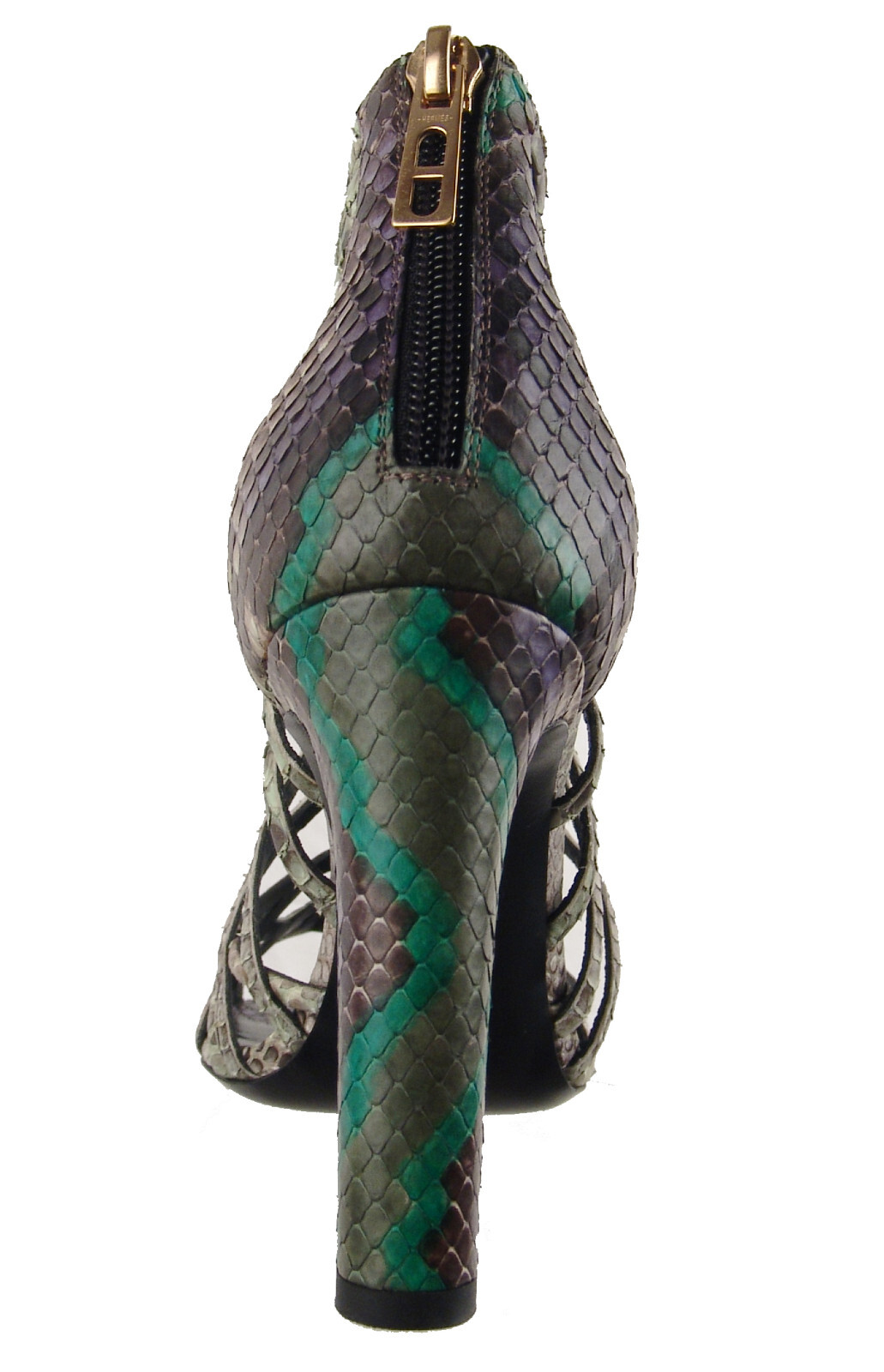 Hermes Multicolor Python Open Toe Cage Sandals Pu… - image 11