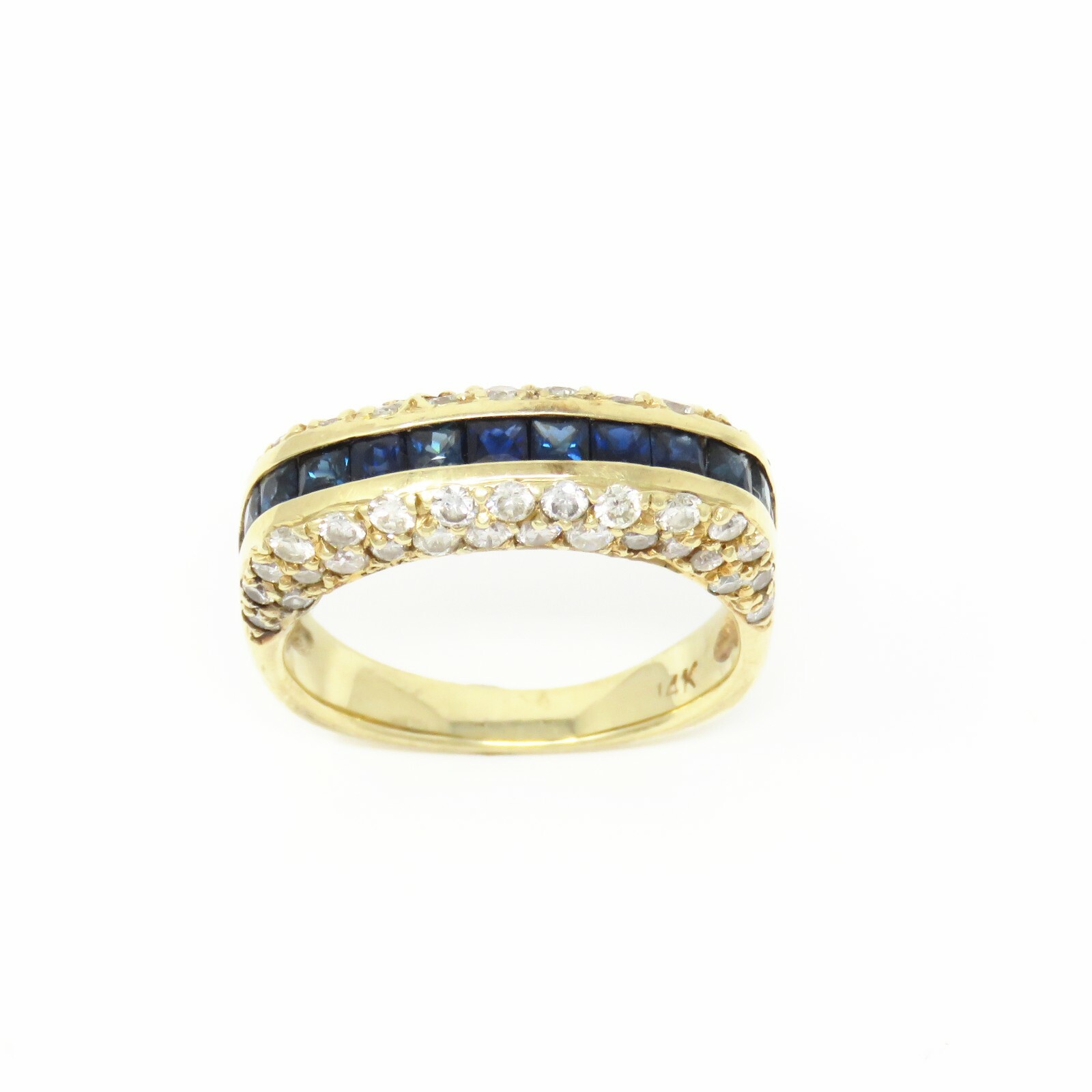 NYJEWEL 14k Yellow Gold 3ctw Sapphire & Diamond R… - image 1