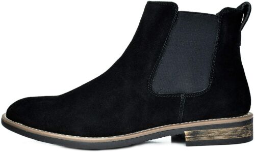 Men's Slip On Chelsea Boots Ankle Boots Suede Leather Chukka Dress Desert Shoes - Picture 16 of 38
