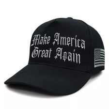 Black MAGA Hat   Trump Cap Embroidered Make America Great Again