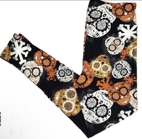 Lularoe OS LEGGINGS SUGAR SKULLS SPIDER WEBS *LAST PAIR*