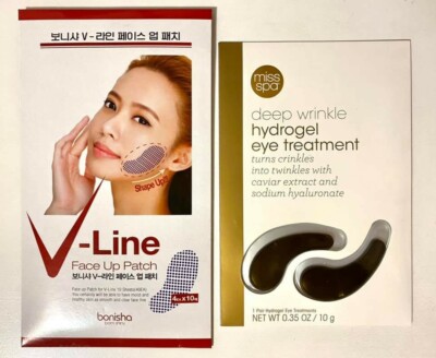 BRAND NEW, UNOPENED Korean V-Line Face Up Patch & Miss Spa Hydrogel Eye Patches