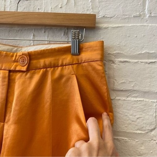 Moschino Cheap and Chic || Seidenmischung Satin Crops Caprihose Hose Orange 8 - Bild 4 von 10