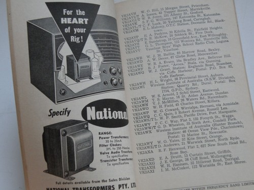 RARE 1960/61 AUSTRALIAN RADIO AMATEUR CALL BOOK VK HAM DIRECTORY, VGC & COMPLETE - Zdjęcie 7 z 14