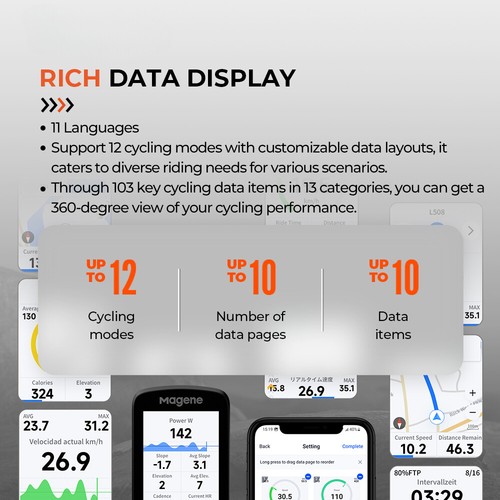 Touchscreen GPS Bike Computer Navigation WiFi Cycle Speedometer Cycling Digital - Picture 4 of 28