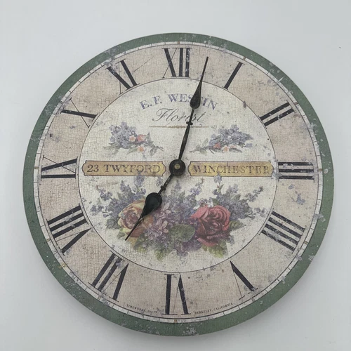 VTG Timeworks Inc Garden Floral Clock 13” Berkley CA Working Condition