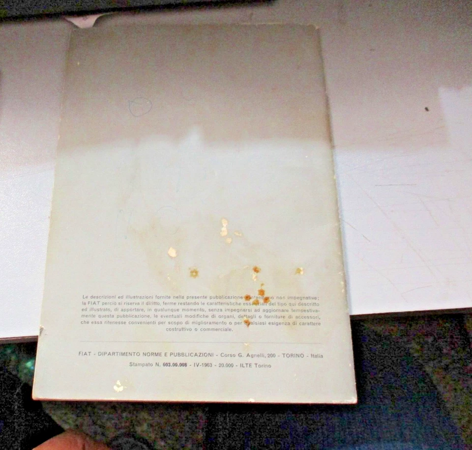 manuale uso manutenzione originale FIAT 1100D BERLINA E FAMILIARE - 1963 - Immagine 2 di 4