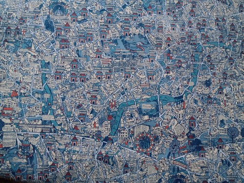 ORGANIC BIG SMOKE BLUE - London - Liberty Tana Lawn Cotton Approx 44 x 30 cm - Picture 2 of 7