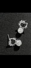 Tiny Hello Kitty Cat Silver Cubic Zirconia Kitten Stud Earrings