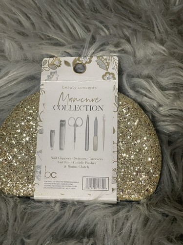 🆕Nicole Miller New York SPARKLING CLUTCH 6 Pc. Manicure Gift Set Gold - Picture 4 of 4